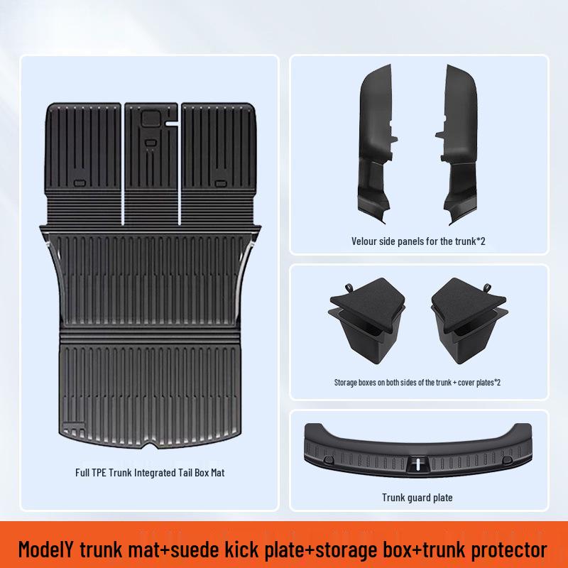 Защита багажника Tesla Model Y и защита порога задней двери из углеродного волокна