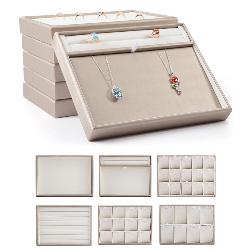 Штабелируемый лоток для ювелирных изделий из искусственной кожи, органайзер, ожерелье