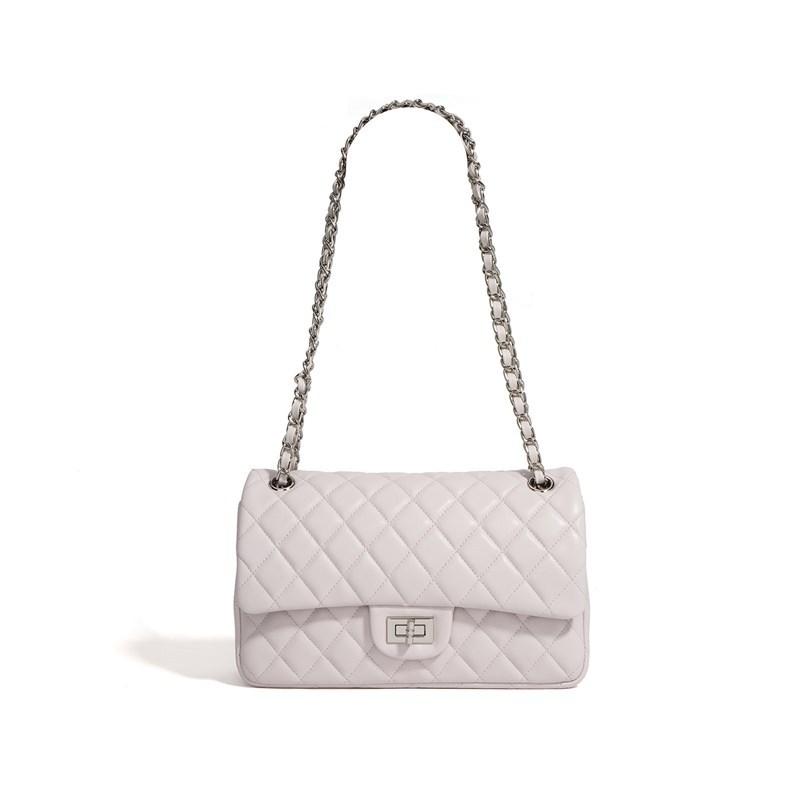 Новая модная универсальная сумка-мессенджер из овчины первого слоя с ромбовидной цепочкой, для通勤, под мышку, на плечо, портативная женская сумка