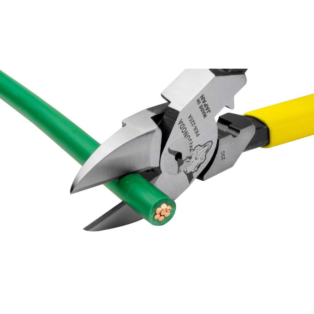 TSUNODA Power Hard Wire Nippers with Crimping Function, Eccentric, 225mm, PKN-225A