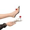 Printed High Heels Women's New Red Rose Rhinestone Word with Stiletto Sexy Niche Sandals