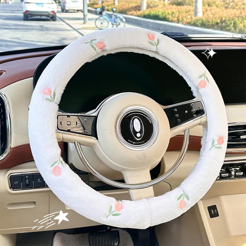 Чехол на руль автомобиля зимний плюшевый короткий плюш милый не, теплый чехол на ручки руля руля украшение