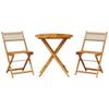 VidaXL Ensemble de bistro 3 pcs beige résine tressée et bois massif, ensemble de bistro de jardin, ensemble de balcon, 3281840
