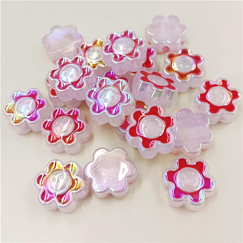 Товары для вечеринок Акриловые модные стекающие масляные бусины в виде цветов своими руками ослепительный градиентный свет ручная работа 5 шт. смайлик бисерный материал ювелирные аксессуары