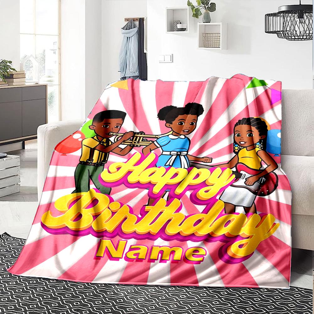 Custom Name Gracie's Corner Theme Printed Blanket - Perfect for Couch, Bed, Travel & Outdoor Use | Machine Washable, Cozy & Durable.