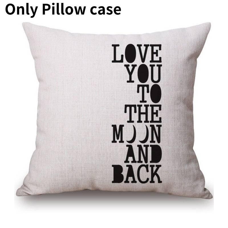 Роскошная наволочка в скандинавском стиле с цифровым принтом черными буквами для домашнего декора