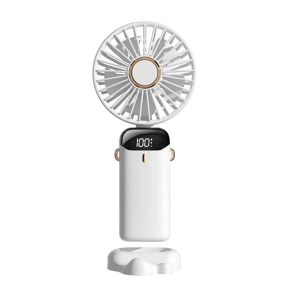 Mini ventilador de mano portátil USB plegable con pantalla digital y aroma para escritorio