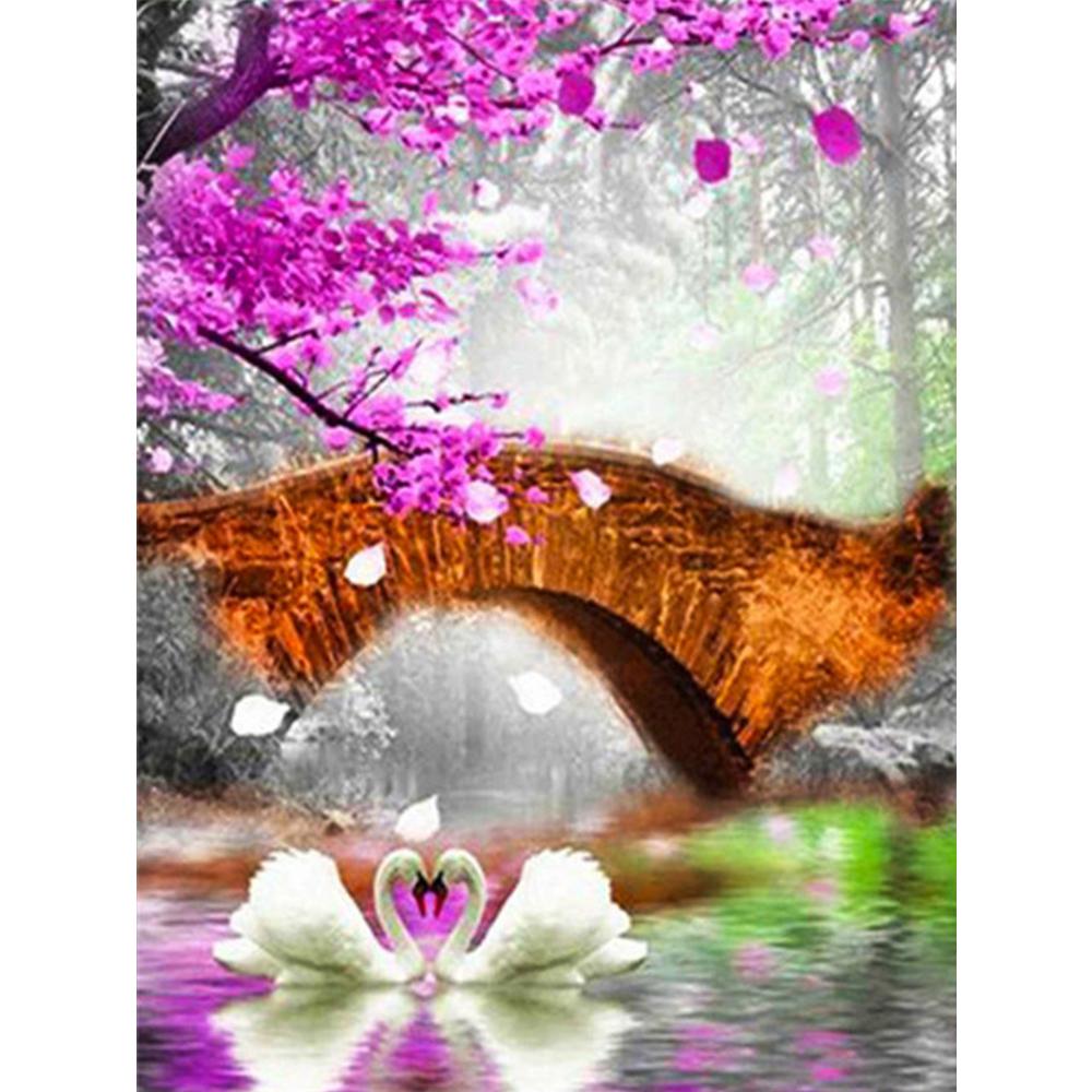 Полная площадь Алмазная картина Лебедь Алмазная вышивка Сердце Мозаика Вышивка крестом Животное ручной работы Подарок Decortion