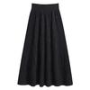 Женская вязаная юбка с высокой талией А-силуэта с большим подолом, юбка миди однотонная, осенне-зимняя, плиссированная юбка для повседневной носки
