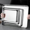 Rectangle 316 Stainless Steel Tray Buffet Presentation Trays Metal Food Serving Plate Kitchen Organizer Trays Kitchen Organizer