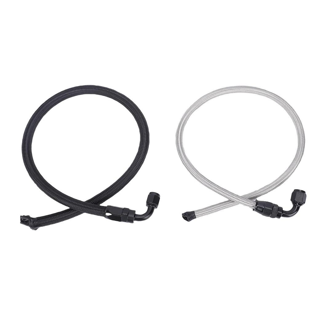 25Inch 6AN Power Steering Pump Hose Kit Pressure Proof Stainless Steel Woven Replacement for C10 LS Swap Connects Type 2