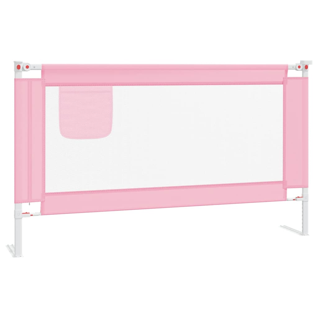 Toddler Bed Safety Rail Pink 140 x 25 cm Fabric