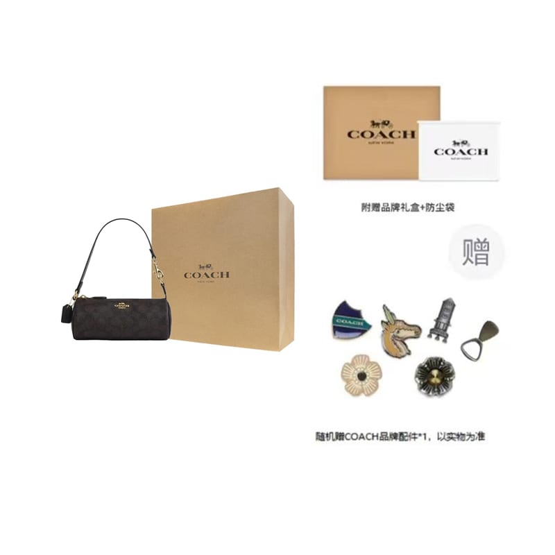 COACH Nolita PVC With Leather Handbag, Shoulder Bag Small Women's Dark Brown CW809-IMXAQ