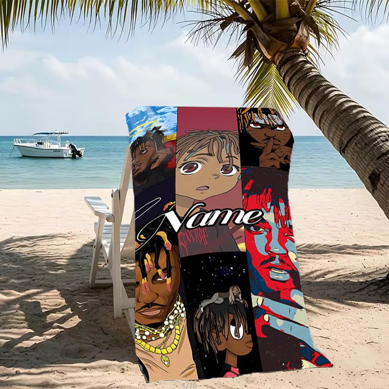 Customizable personalized beach towels Juice WRLD themed designs.Suitable for the beach, yoga, sports;ideal as beach accessories