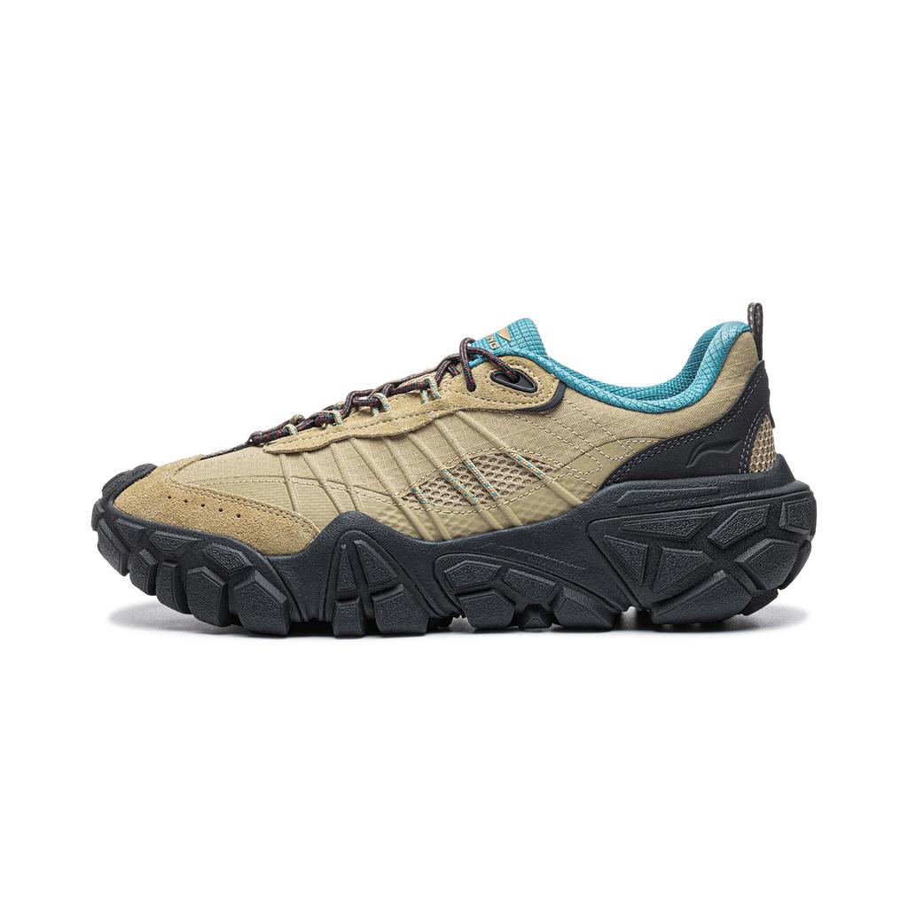 Мужские кроссовки Li-Ning Outdoor CF Tracing, Повседневная обувь Песчаная дюна, Мужские низкие, Хаки Черный и Синий