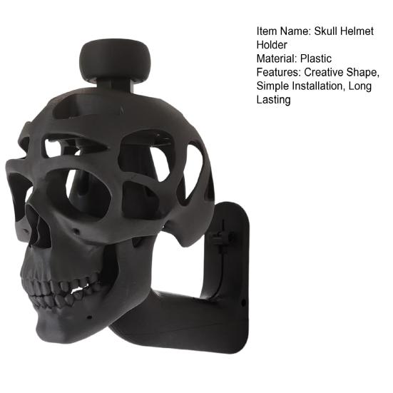 Настенный держатель для шлема в форме черепа, реалистичный 3D-дизайн, простая установка, стойка для демонстрации шлемов мотоцикла