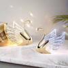 FSS Elegant Swan Алюминиевая акриловая прикроватная настольная лампа с теплым светом для успокаивающей атмосферы Декор для домашнего офиса Гостиная