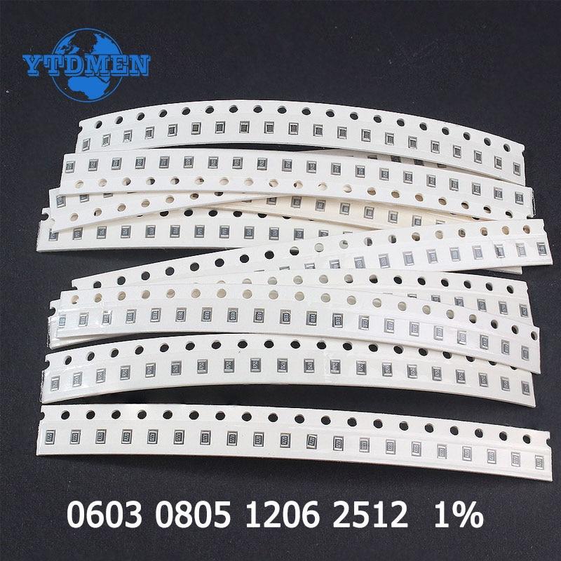 50/200 шт. комплект резисторов SMD 10 значений DIY электронные компоненты 1% набор прецизионных резисторов 0603 0805 1206 2512