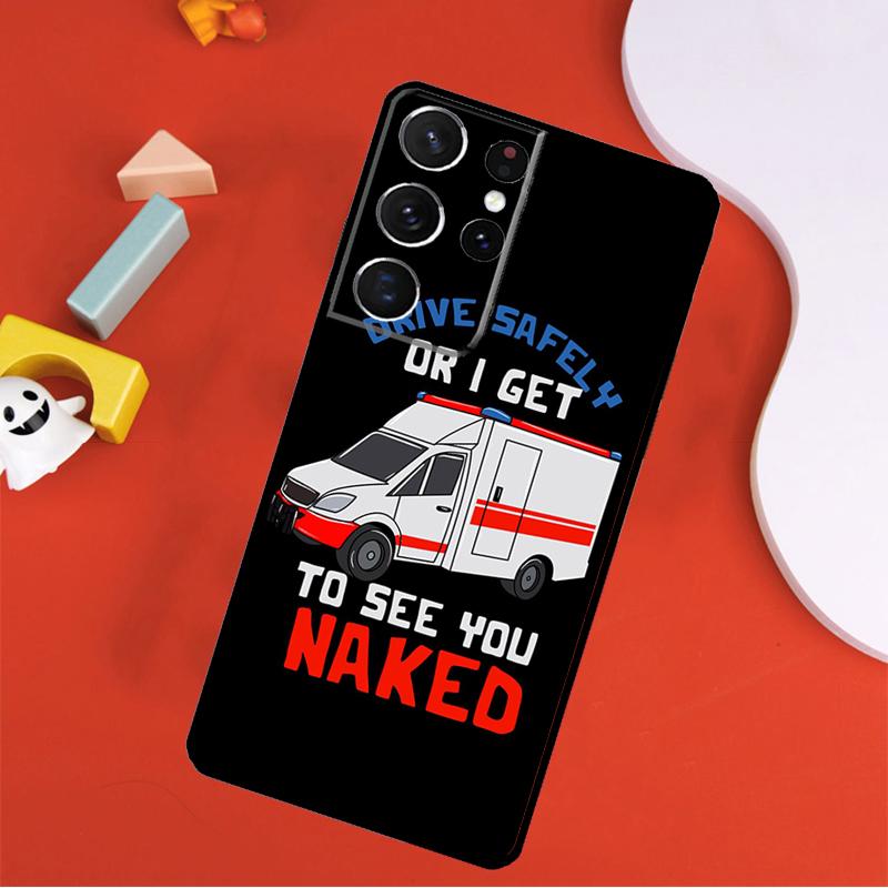 Ambulance Car Phone Case For Samsung Galaxy S24 Ultra S25 Ultra S9 S10 S20 S21 S22 S23 Plus S24 FE Cover