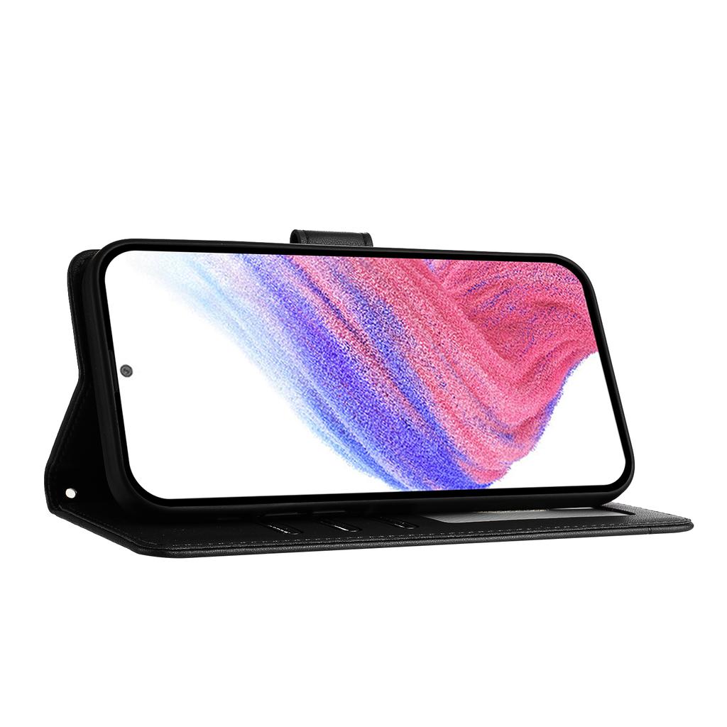 For Samsung Galaxy A36 5G Case with Strap RFID Blocking Leather Wallet Phone Cover Cat Mouse Pattern