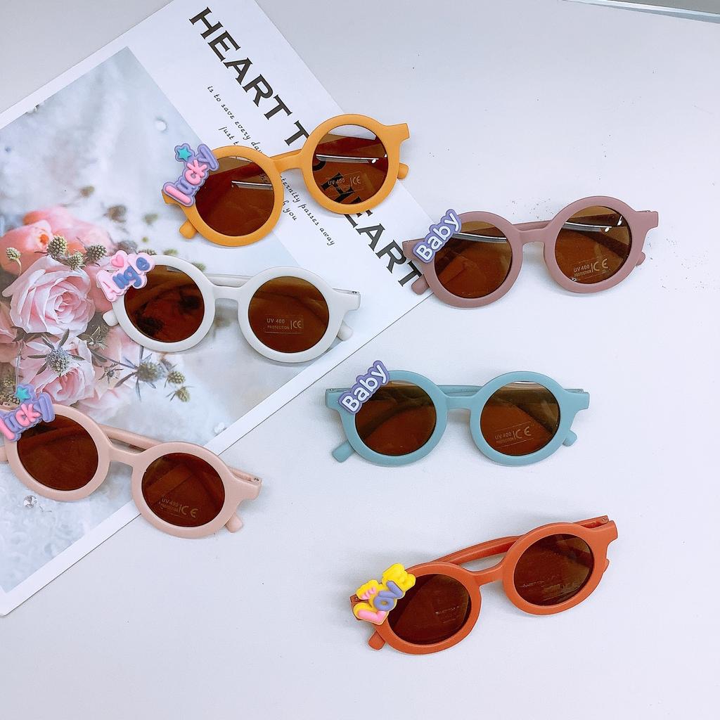 Модные детские солнцезащитные очки, милые липкие цветочные детские солнцезащитные очки, солнцезащитный крем, вогнутая форма, детские очки Tide