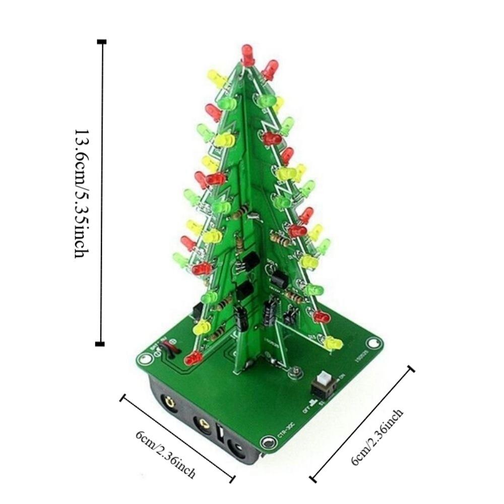 Red Green Yellow LED 3D LED Christmas Tree Kit Christmas Tree Flashing LED PCB DIY Projects