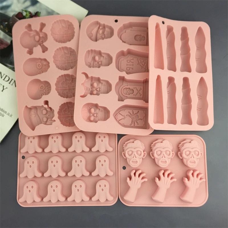 Halloween Holiday Silicone Baking Molds Reusable Pumpkin Bat Witch Moulds for Candy Chocolate Dessert Decor
