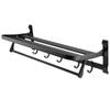 Wall Mounted Space Aluminum Towel Rack Holder Folding Storage Shelf for Bathroom Toilet Black