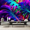 Wallpaper Monstera leaves in neon colours