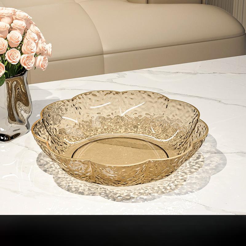 Новый поднос для фруктов из ПЭТ-материала, поднос для закусок, китайский домашний ежедневный обеденный кухонный поднос для фруктов в форме цветка