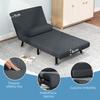 3-in-1 Sofa Bed Armchair with Adjustable Backrest and Cushion, in Linen-Effect Fabric and Steel, Dark Grey