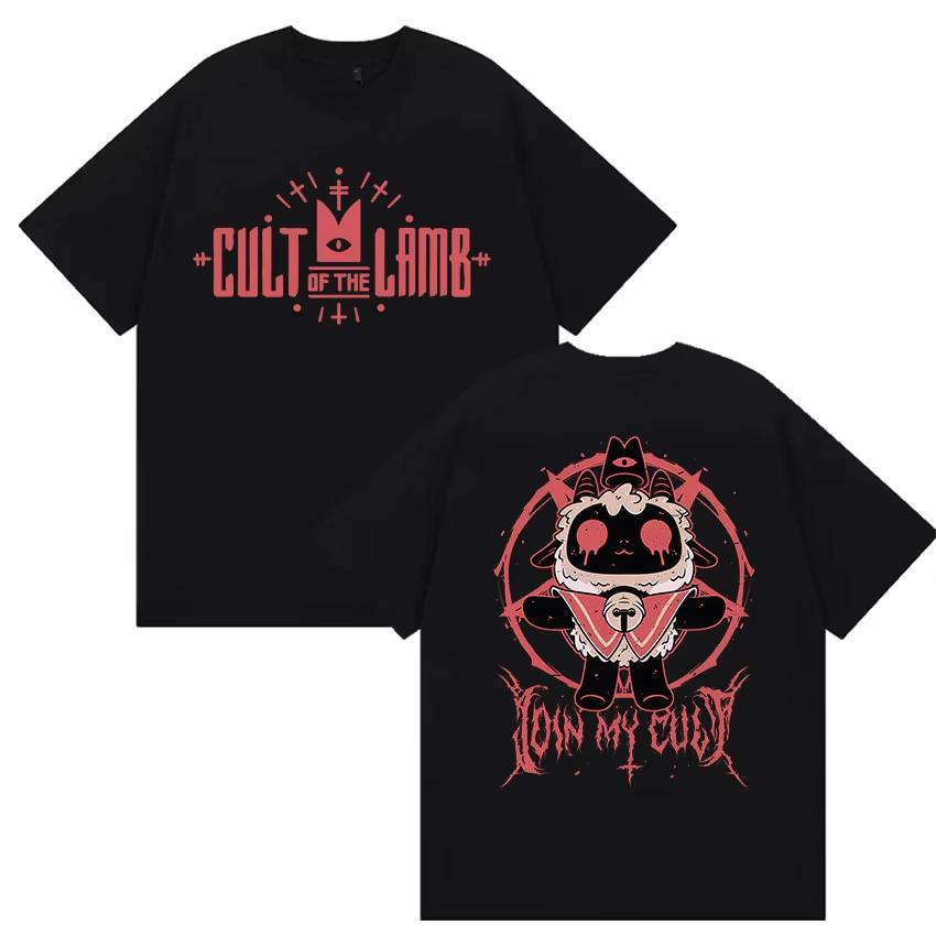 Funny Cult of The Lamb Game Graphic T Shirt Men's High Quality Fashion Vintage T-shirts Unisex Casua