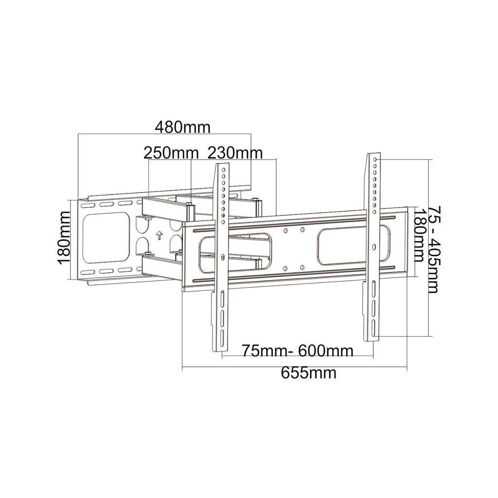 Cabletech TV mount for 37"-80" wall mount, durable and adjustable