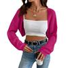 Women's Fashion Shawl-Style Knit Short Jacket Solid Color Cardigan Top
