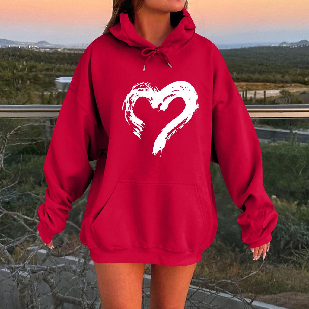 Женский свободный удобный повседневный модный свитшот с капюшоном и длинными рукавами с принтом персонажа