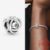 New S925 Silver Charm May Green Birthstone Eternity Circle Charm Fit Fashion 3mm Bracelet DIY Girl Necklace Pendant Gift