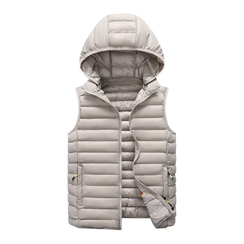 Жилет мужской осенне-зимний хлопковый утолщенный жилет пуховый хлопок спортивный жилет большого размера с капюшоном