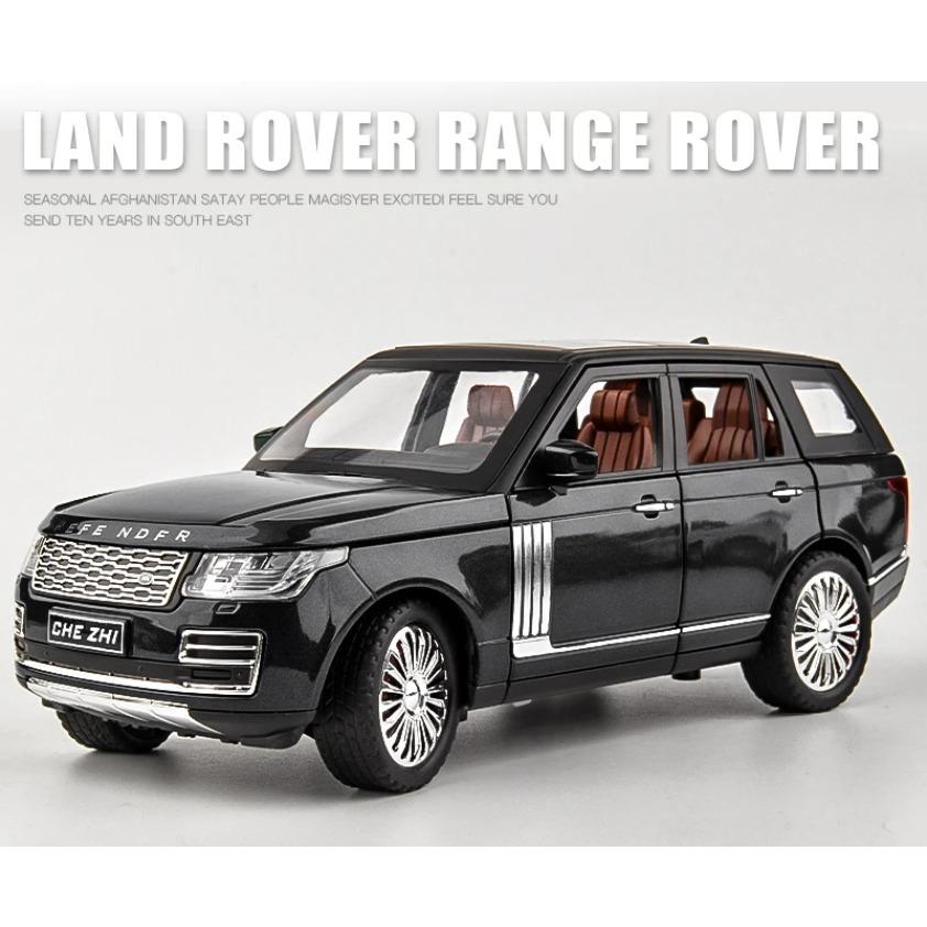 1/24 Land Rover Range Rover Suv Car Model Simulation Sound and Light Pull Back Alloy Car Collection Ornaments Boy Toy Car Gifts