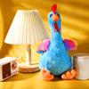 Tri-Color Rooster Plush Squeaky Rope Knot Toy for Dogs and Cats, Chew-Resistant Teething Dental Cleaning Interactive Pet Toy