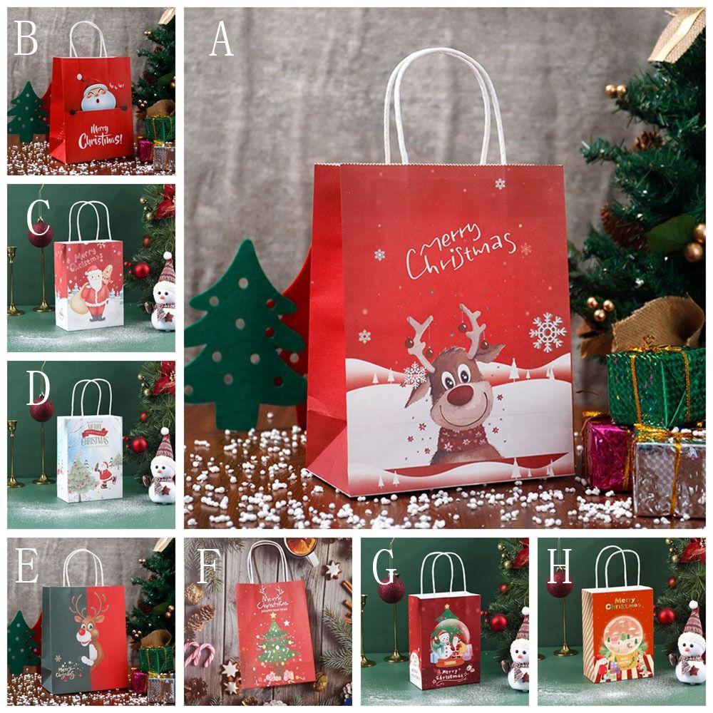 2pcs Cartoon Christmas Gift Bag Cute Packaging Bag Interesting Christmas Eve Candy Bag  Home