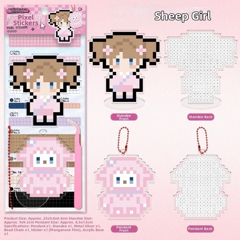 Creative Acrylic Perler Bead Sticker Pendant Cartoon DIY Pixel Perler Bead Standee Decorative Pendant Desktop Ornament