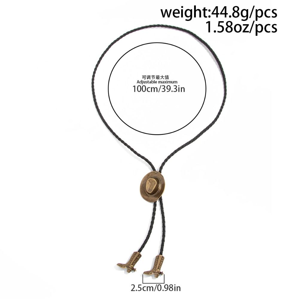 Boot Pendant Ethnic Style Necklace Long PU Leather Necklace Cowboy Cap Pendant Necklace Girls