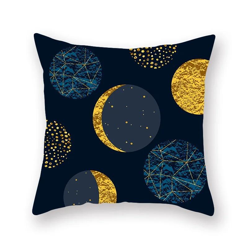 Ретро Синий Простой Принт Наволочка Автомобиль Украшения Офис Гостиная Дом Наволочка