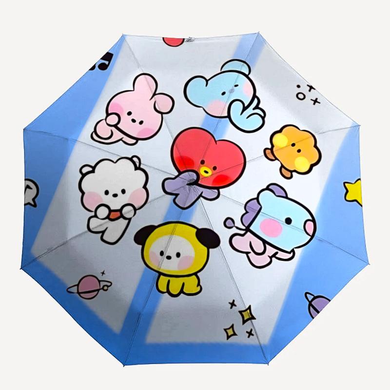 1pc BT21 Automatic Opening/closing Umbrella, Foldable Sunshade, Perfect Gift for Friends, Durable Handle yy250812107