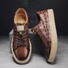 Genuine Leather Mens Casual Shoes Fashion Crocodile Pattern Business Shoes for Men Sneakers High Quality Lace Up Tenis Masculino