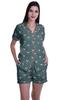 Printed Womena    S Sleepwear Two Piece Printed Notch Collar Shorts Pj