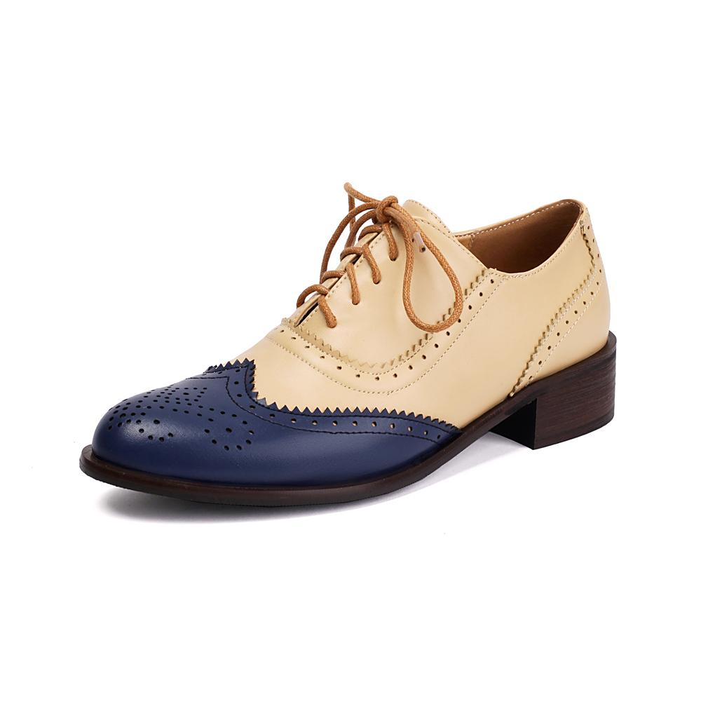 Модные женские весенние новые туфли на плоской подошве, женские оксфорды смешанных цветов на шнуровке, женские броги, дизайнерская повседневная обувь из искусственной кожи для улицы