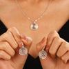 Vintage Spiral Vortex Necklace Earrings for Women Unisex Boho Pentagram Necklace Y2K Retro Jewelry