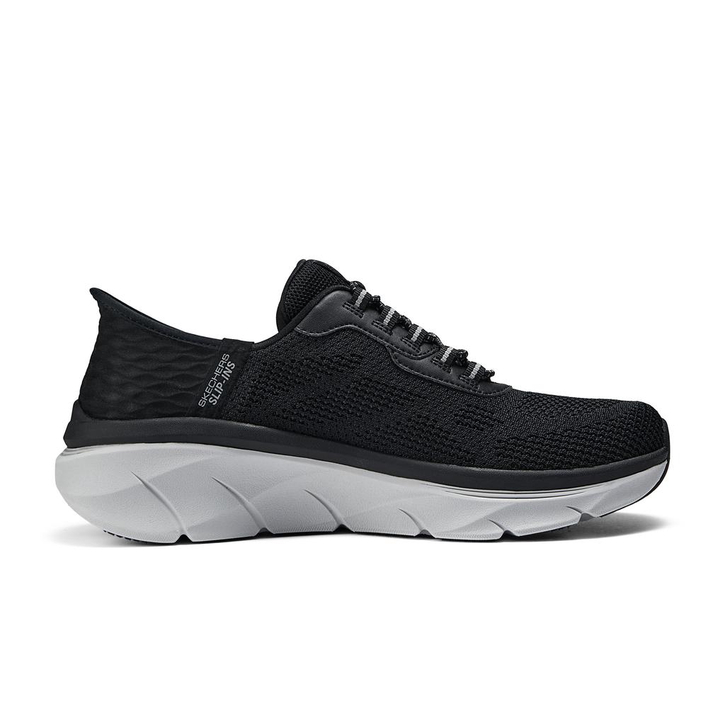 Skechers DLux Walker 2.0 Легко надеваемые Удобные Минималистичные Ткань Синтетическая кожа Амортизация Низкие Кроссовки для бега Мужские Кроссовки Черный Серый 232446-BKGY