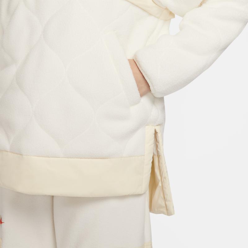 Nike Повседневная хлопковая куртка с цветными блоками и воротником-стойкой, женские куртки цвета кокоса и молока FB8688-113